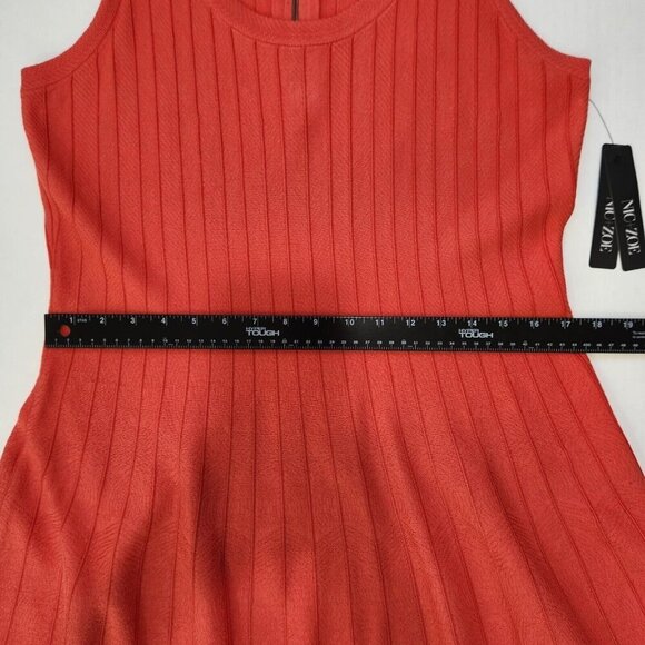 Nic+Zoe NWT Twirl Dress L Hot Coral Fit & Flare Sleeveless Stretch Knit Colorful - Picture 7 of 9